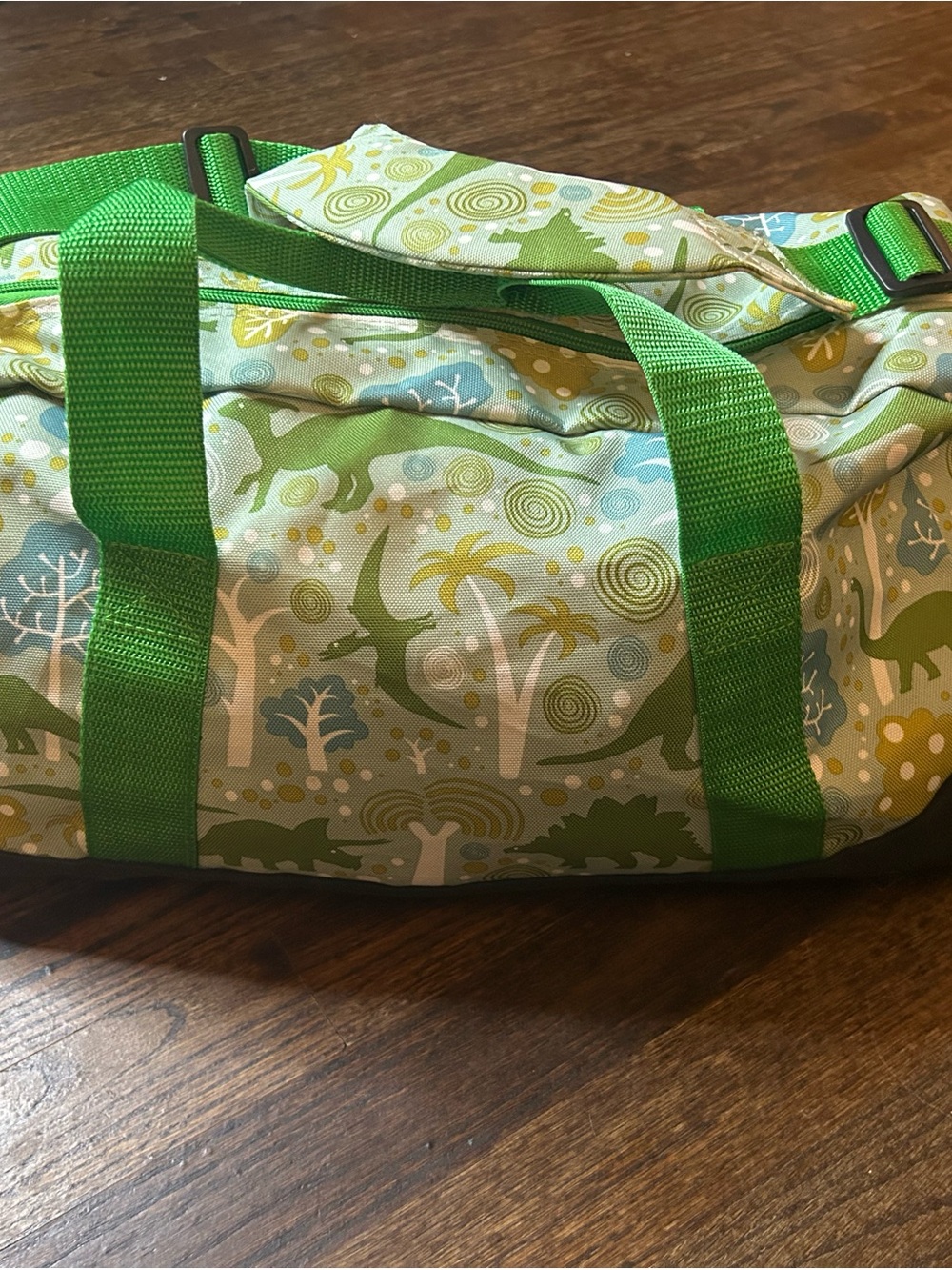 Green Dinosaur Print Duffel Bag - Unbranded Womens Travel Tote